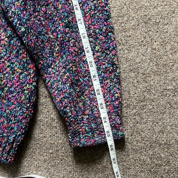 VTG 90s Express Tricot Multicolor Chenille Mock Neck Wool Blend Sweater Size Med - Picture 15 of 16